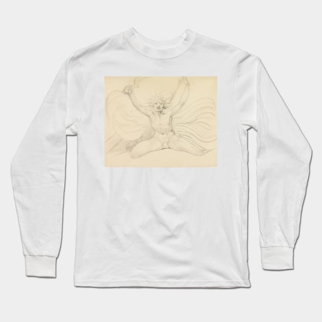 Albion Compelling the Four Zoas to Their Proper Tasks by William Blake Long Sleeve T-Shirt by Classic Art Stall